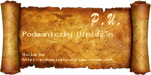 Podmaniczky Ulpián névjegykártya